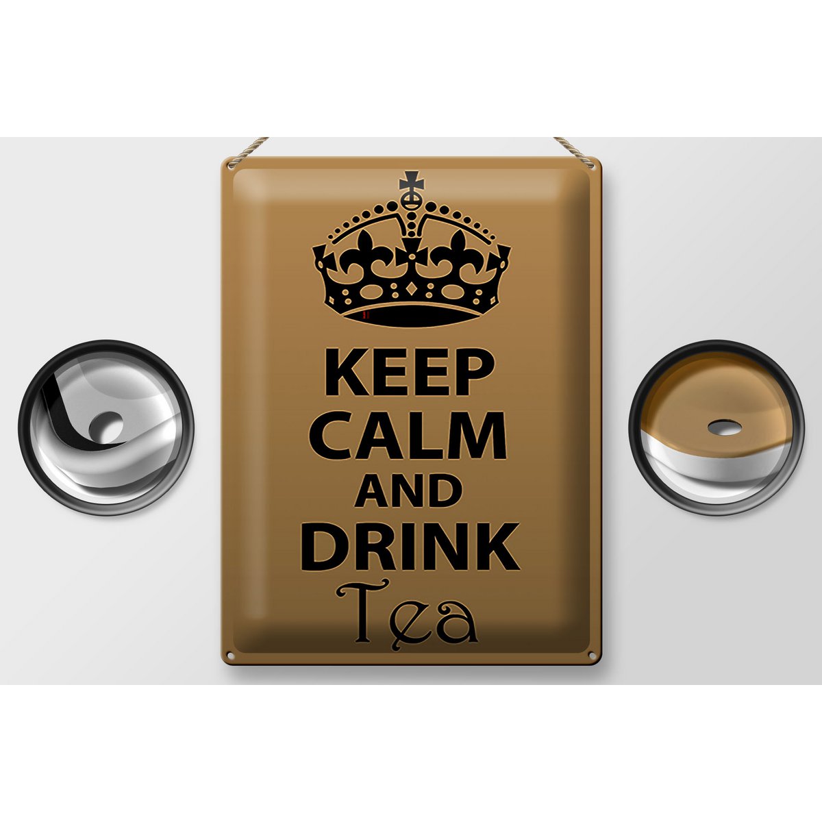 Blechschild Spruch 30x40cm Keep Calm and drink tea