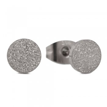 Platte diamanten oorknopjes, staal