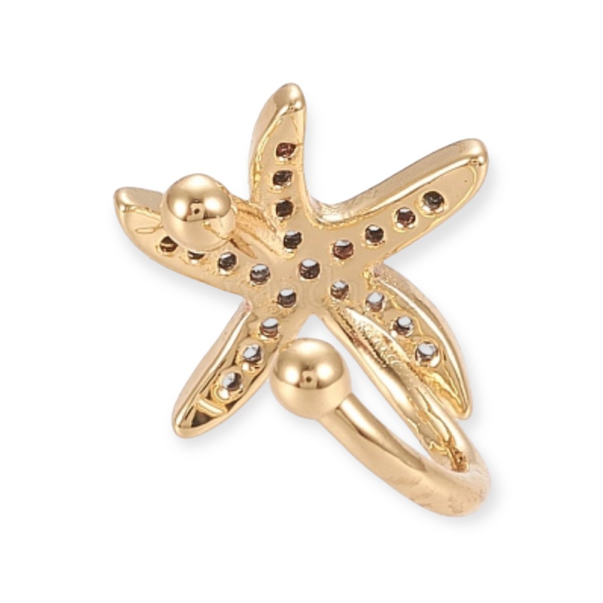 STARFISH – Ear Cuff Stella Marina con Zirconi Oro