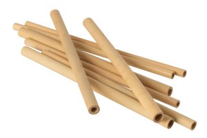 J-Line Box 8X Straws Bamboo Natural