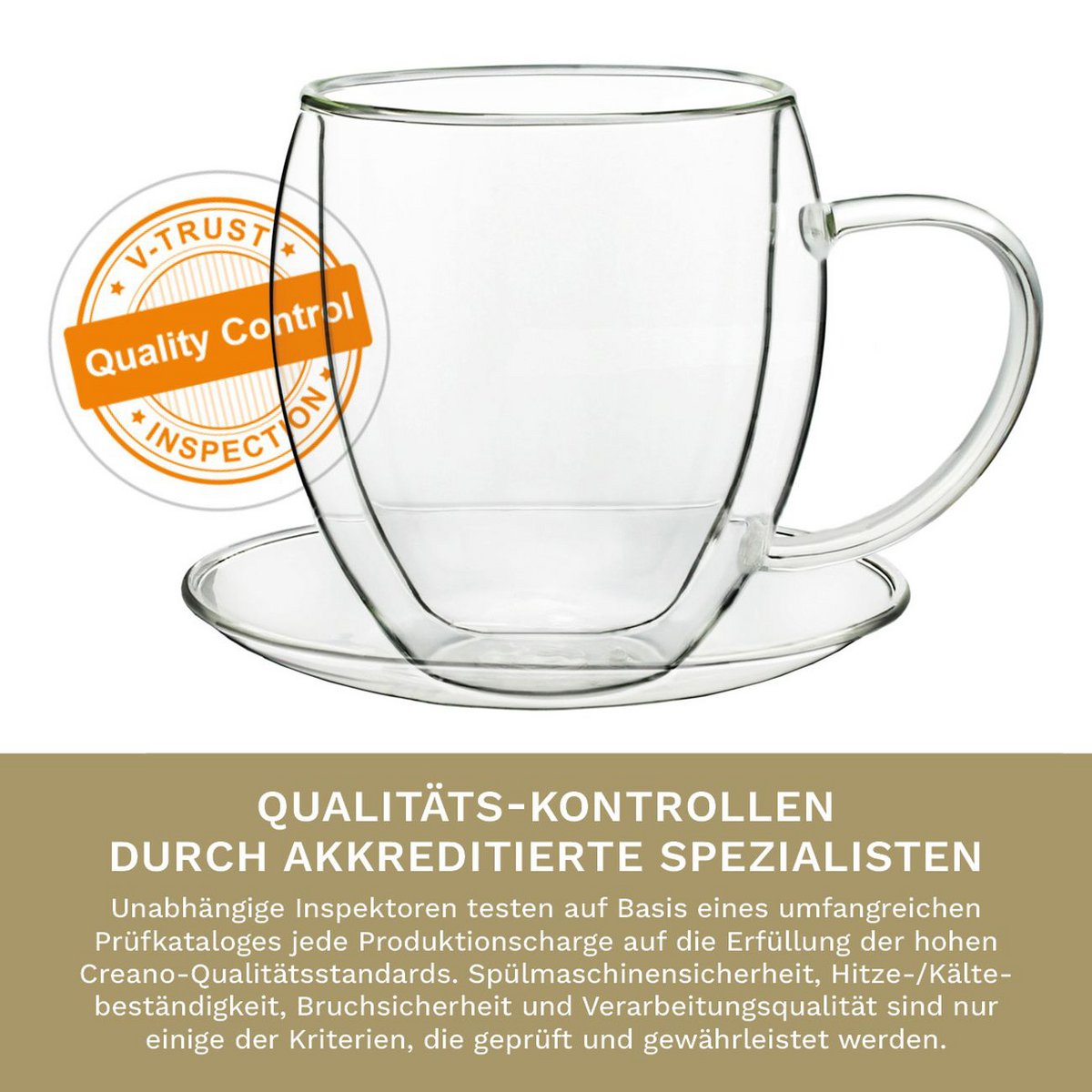 Creano thermal glass 250ml set of 2 with saucer