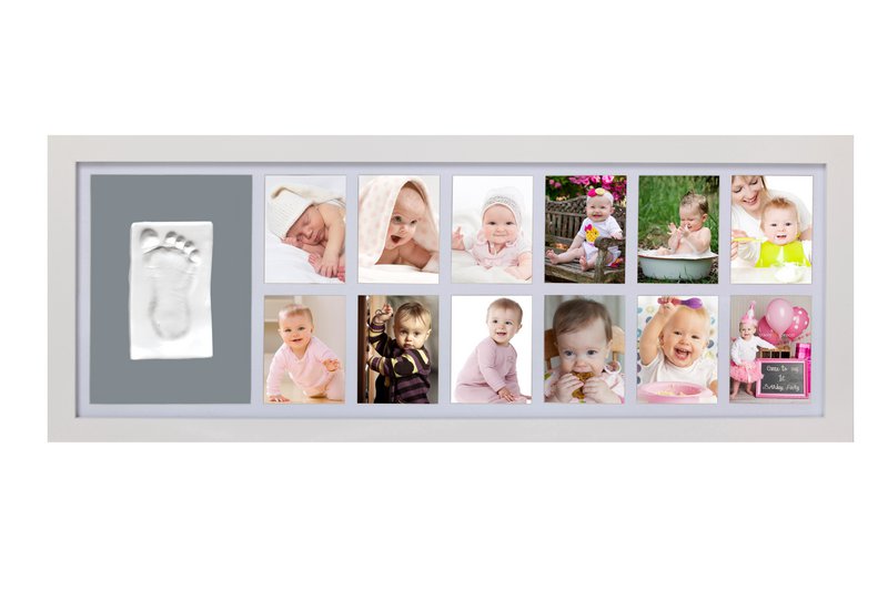 Adora Horizontal Frame – Baby Hand/Footprint & 12 Photos