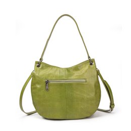Zuurgroene hobo lederen tas