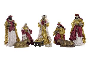 CHRISTMAS - BIRTH SET 9 POLYESTER 20X15X30 GOLD NV198234
