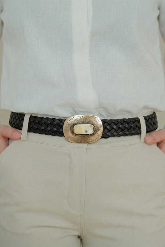 Black Leather Belt narrow