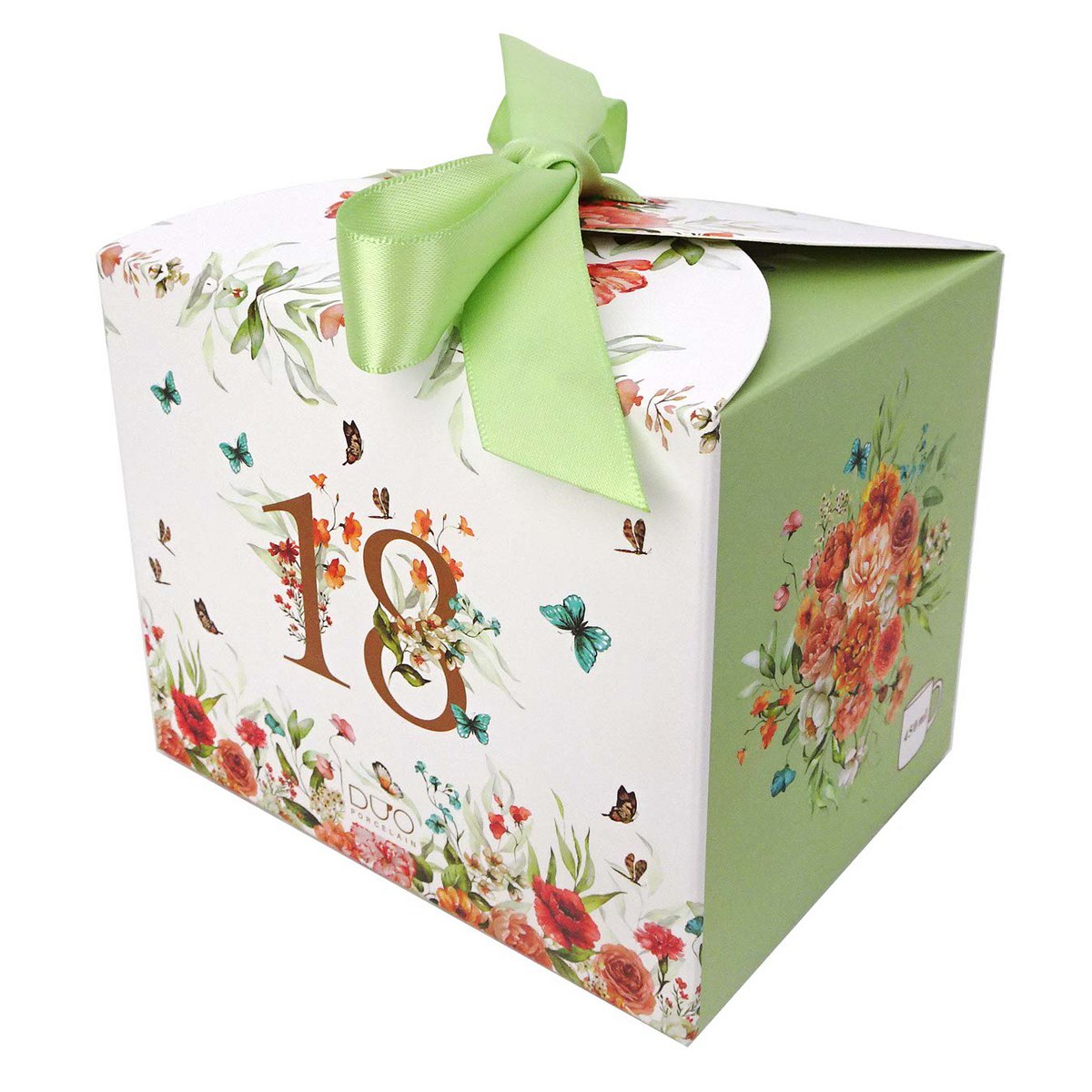 DUO Occasional Mug 400ml, Birthday “18”, in a giftbox with a ribbon