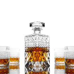 Whiskey Decanter With Glasses & Chilling Stones Gift Set