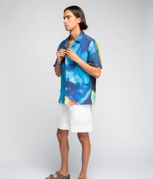 Chemise en lin View Blue - Vilmantas Marcinkevičius (Unisexe)