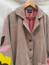 TOUT - Cappotto con uccelli in tweed
