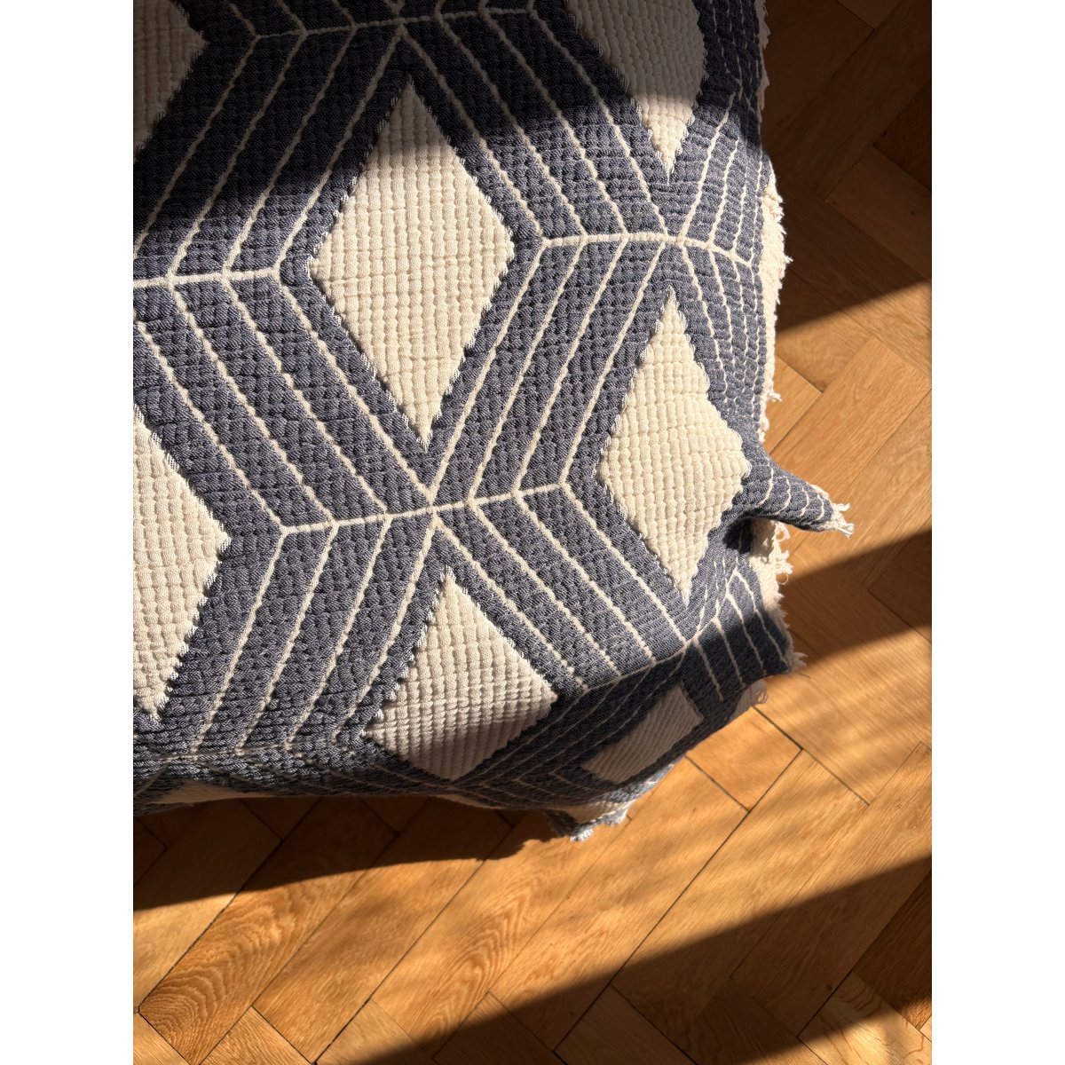 Muslin blanket - blue and white - 2.20 x 2.50 m