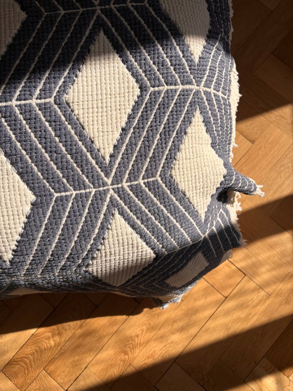 Muslin blanket - blue and white - 2.20 x 2.50 m