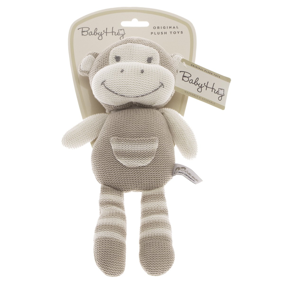 baby Hug Knitted Monkey Soft Toy with Long Legs – 32 cm