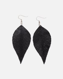 Taylor │ Leather Feather Earring