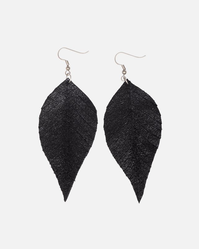 Taylor │ Leather Feather Earring