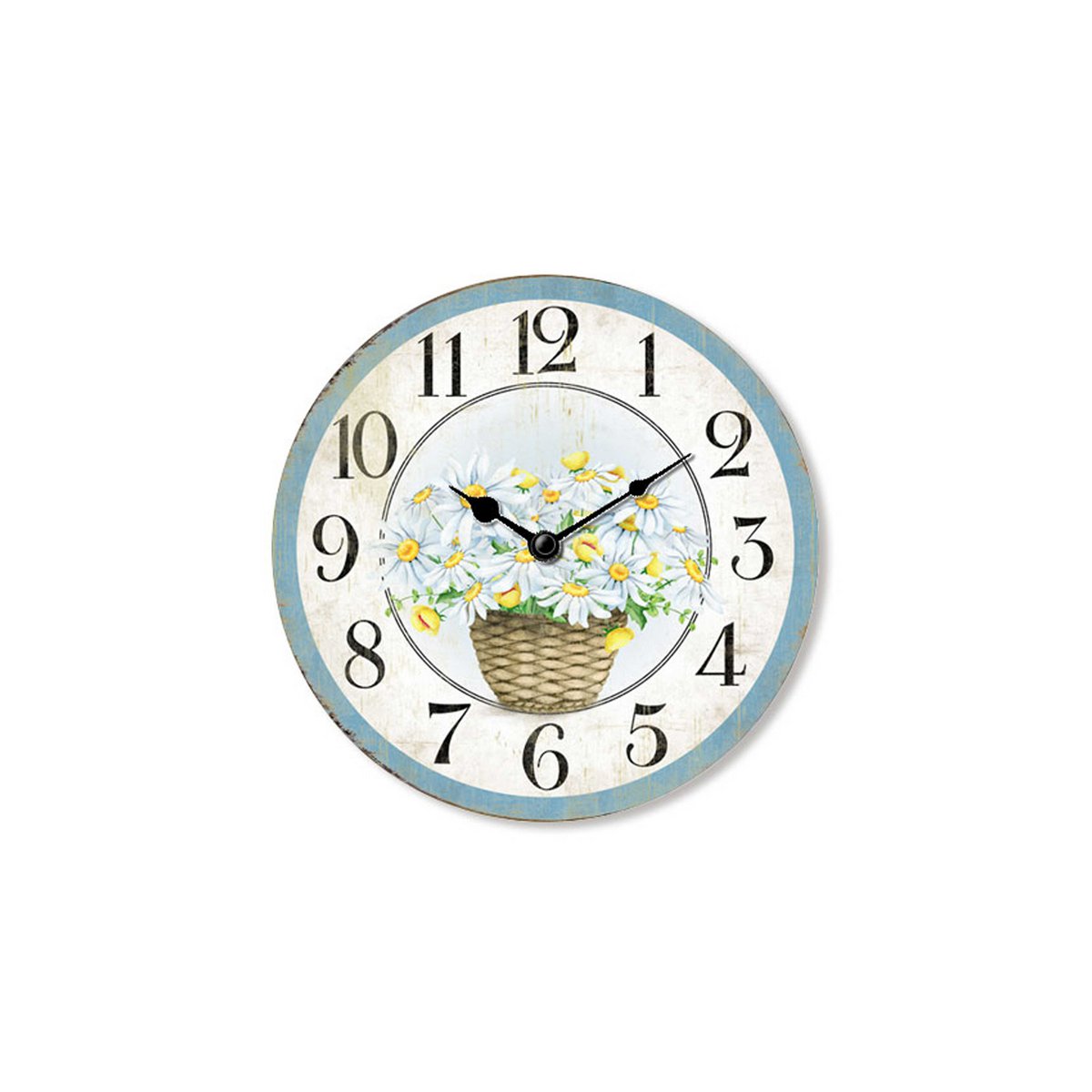Houten klok Les Marguerites 15 cm