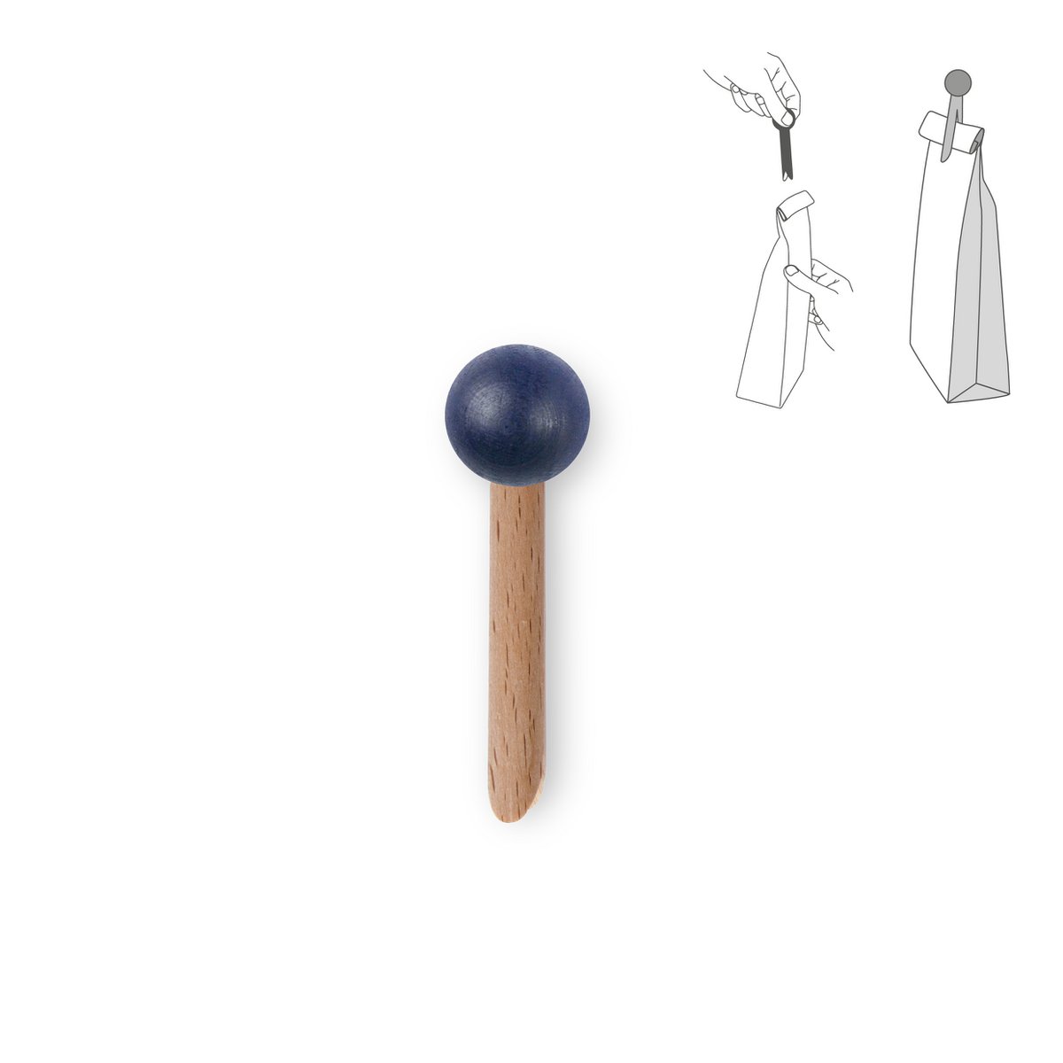 Wooden bag clip - color