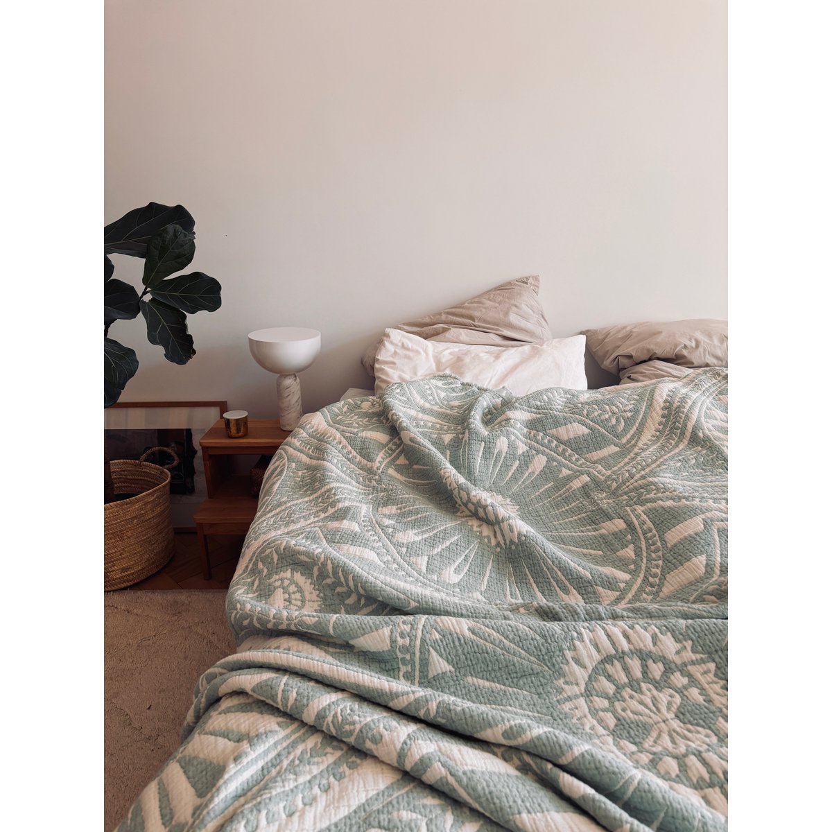 CALMA Musselin Decke - Mint - 2,20 x 2,30 m