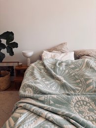 CALMA Musselin Decke - Mint - 2,20 x 2,30 m