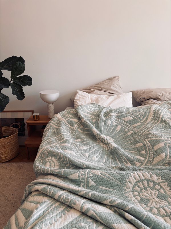 CALMA Musselin Decke - Mint - 2,20 x 2,30 m
