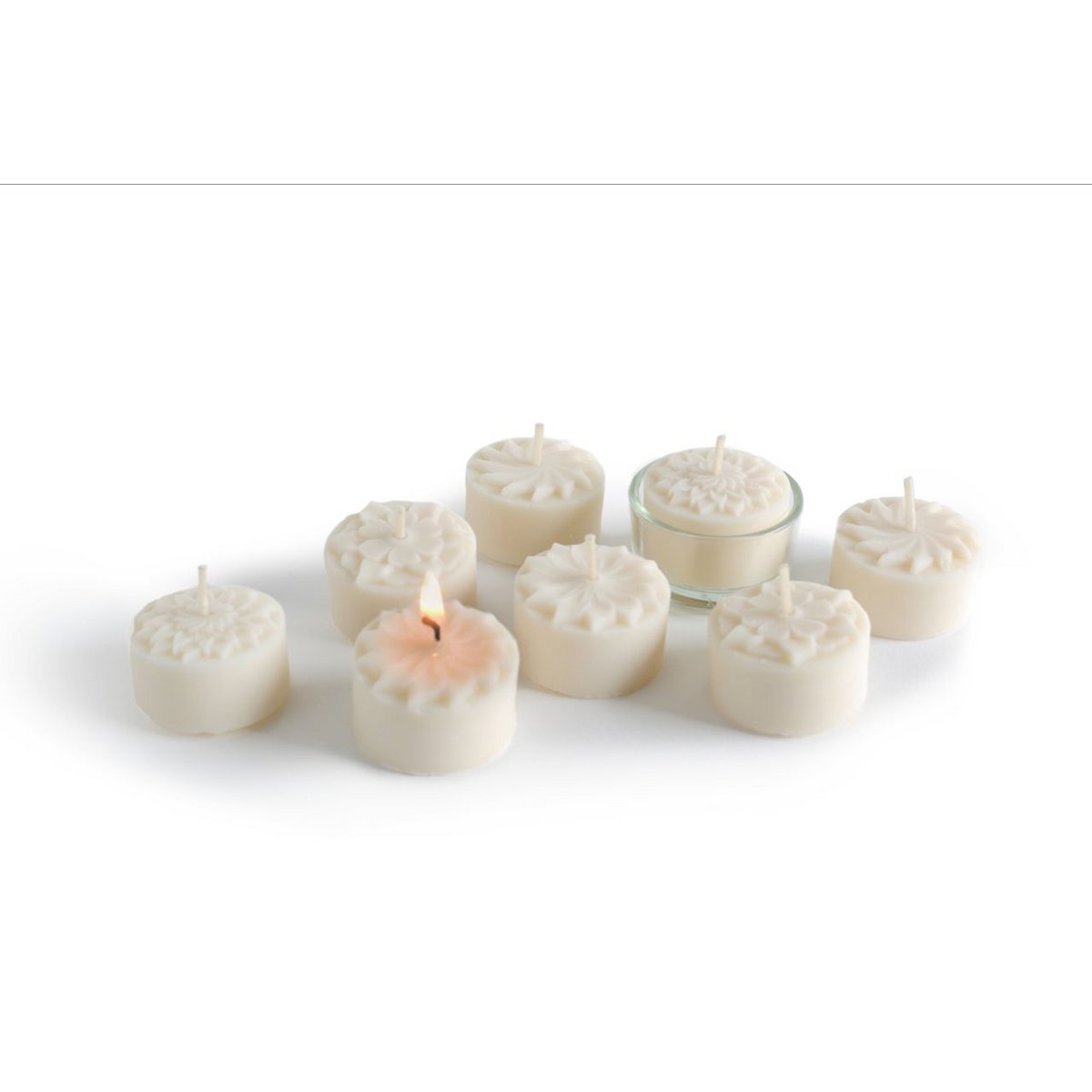 25 rapeseed wax tea lights FLOWERS