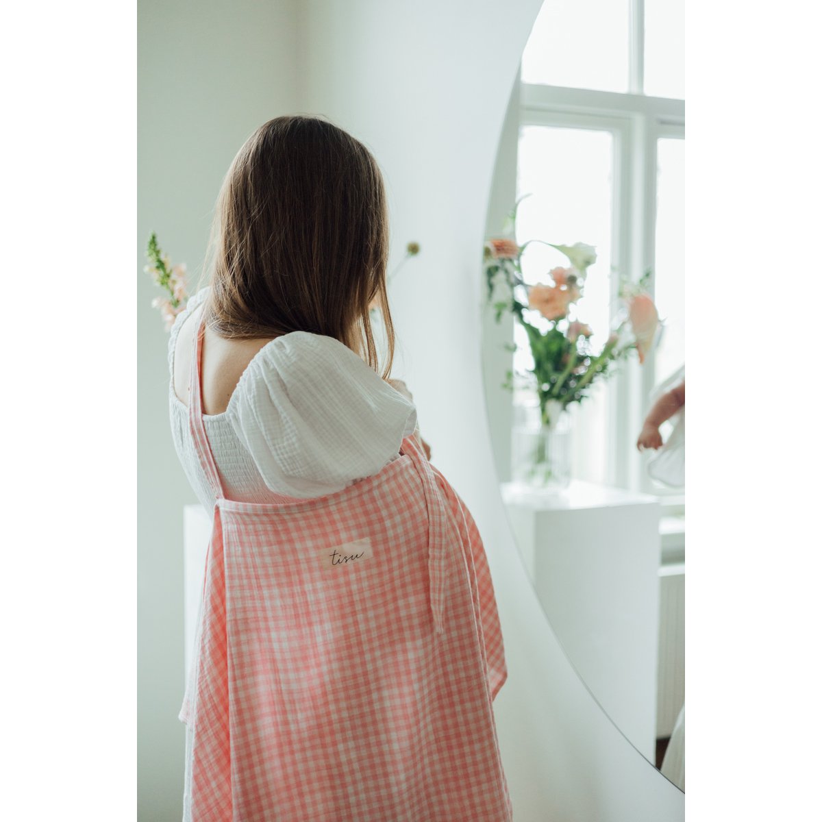 TISU nursing cover, Pink Gingham