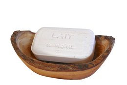 Rustiek zeepbakje (L ca. 12 - 14 cm) met gleuf aan de onderkant
