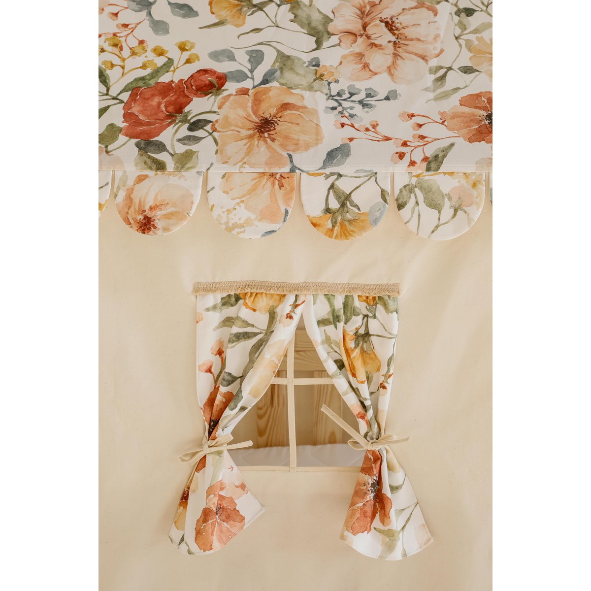 Canopy over bed in the shape of a house "Flower Power", baby crib house, Decoration for girl's room, personalized baby houses