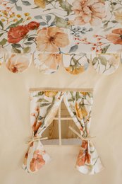 Canopy over bed in the shape of a house "Flower Power", baby crib house, Decoration for girl's room, personalized baby houses