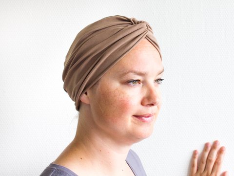 Handmade Camel Turban Hat, Single Layered Turban Cap