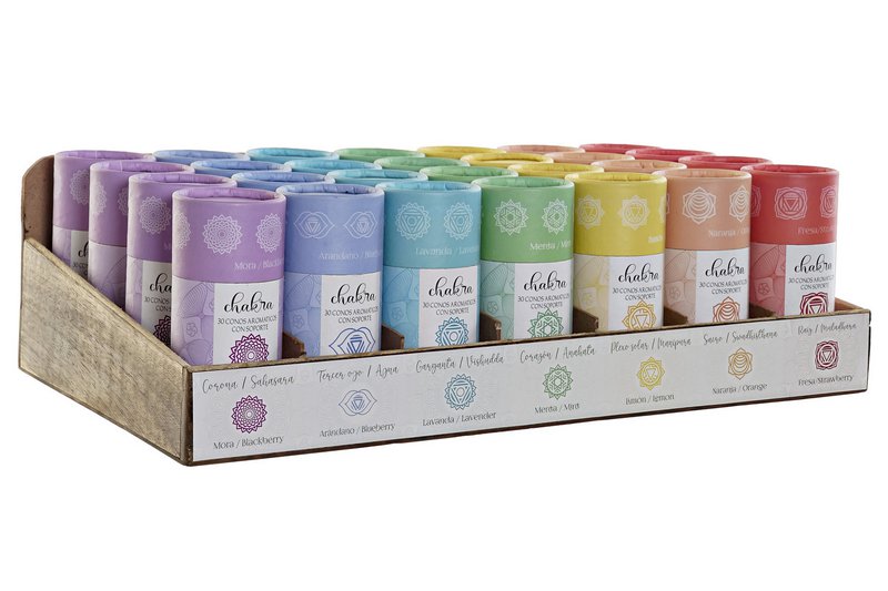 RÄUCHERKEGEL-SET 30 AROMA 45,5X26X13 CHAKRAS 7 SU IN186240
