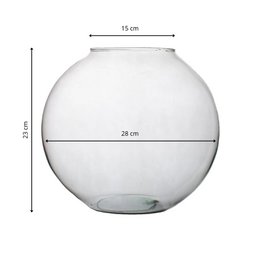 Spherical Glass Vase D-28 23 cm