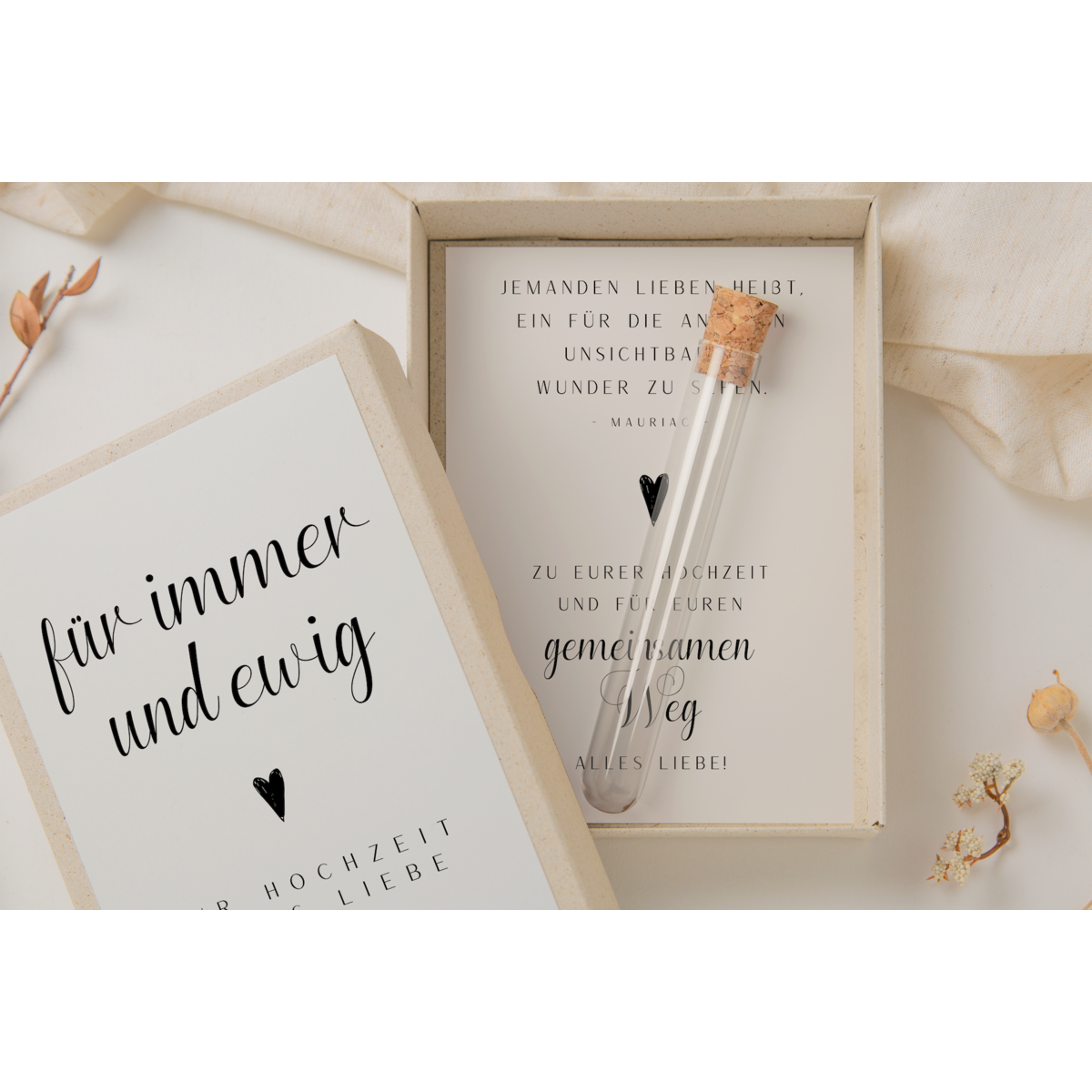 Gift box wedding black/white - money gift "forever"