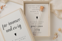 Gift box wedding black/white - money gift "forever"