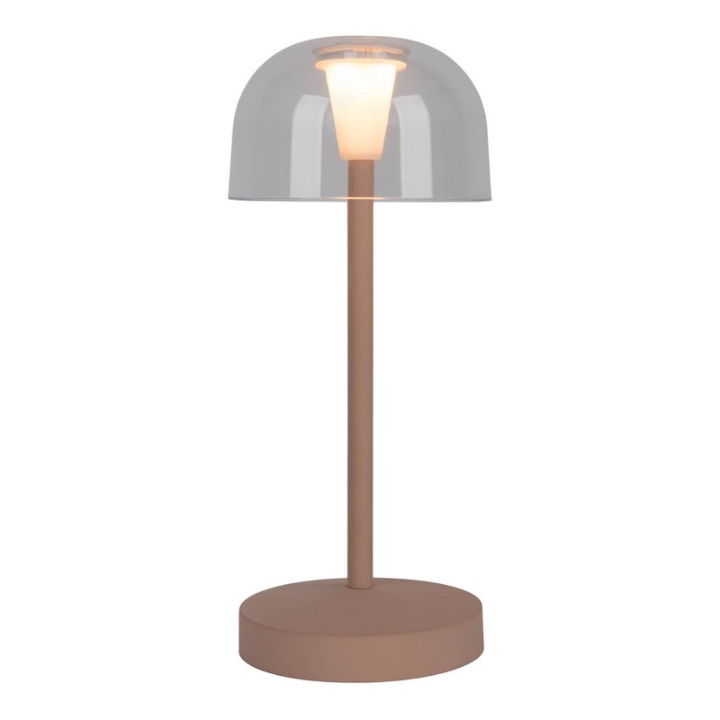 LED battery table light "Gomba" for outside and inside, made of metal and plastic in black, 18.5 cm high