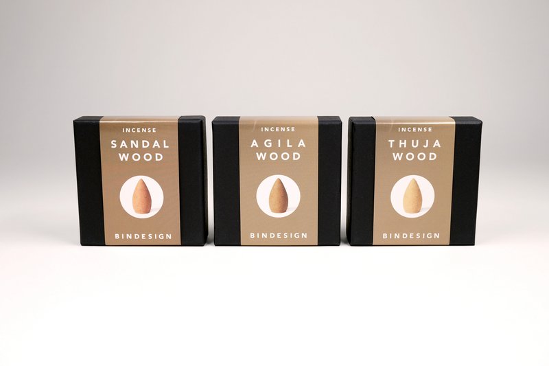 Cadeau de Noël - Cônes d'encens à refoulement naturel - lot de 6 boîtes (3 senteurs)