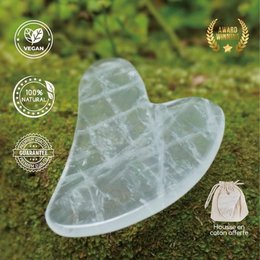Gua sha - Natuurlijk Bergkristal - Massage Accessoire Tool - Face Lift - Gratis Cover