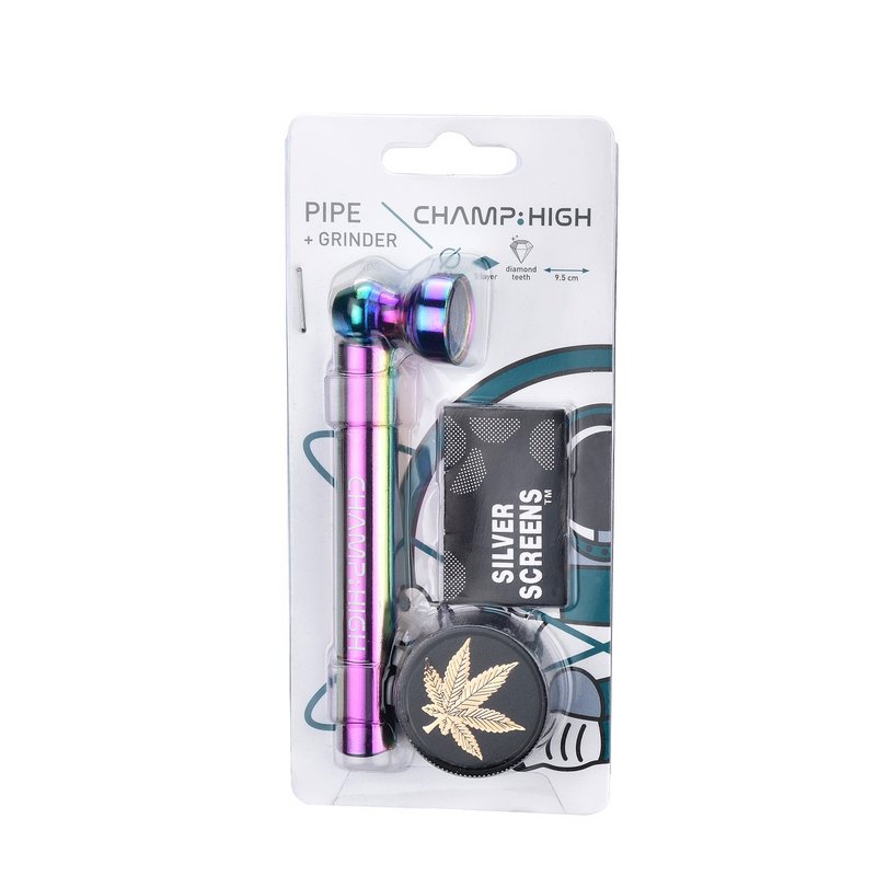Kit Pipe + Grinder 'Rainbow' (mini) x24