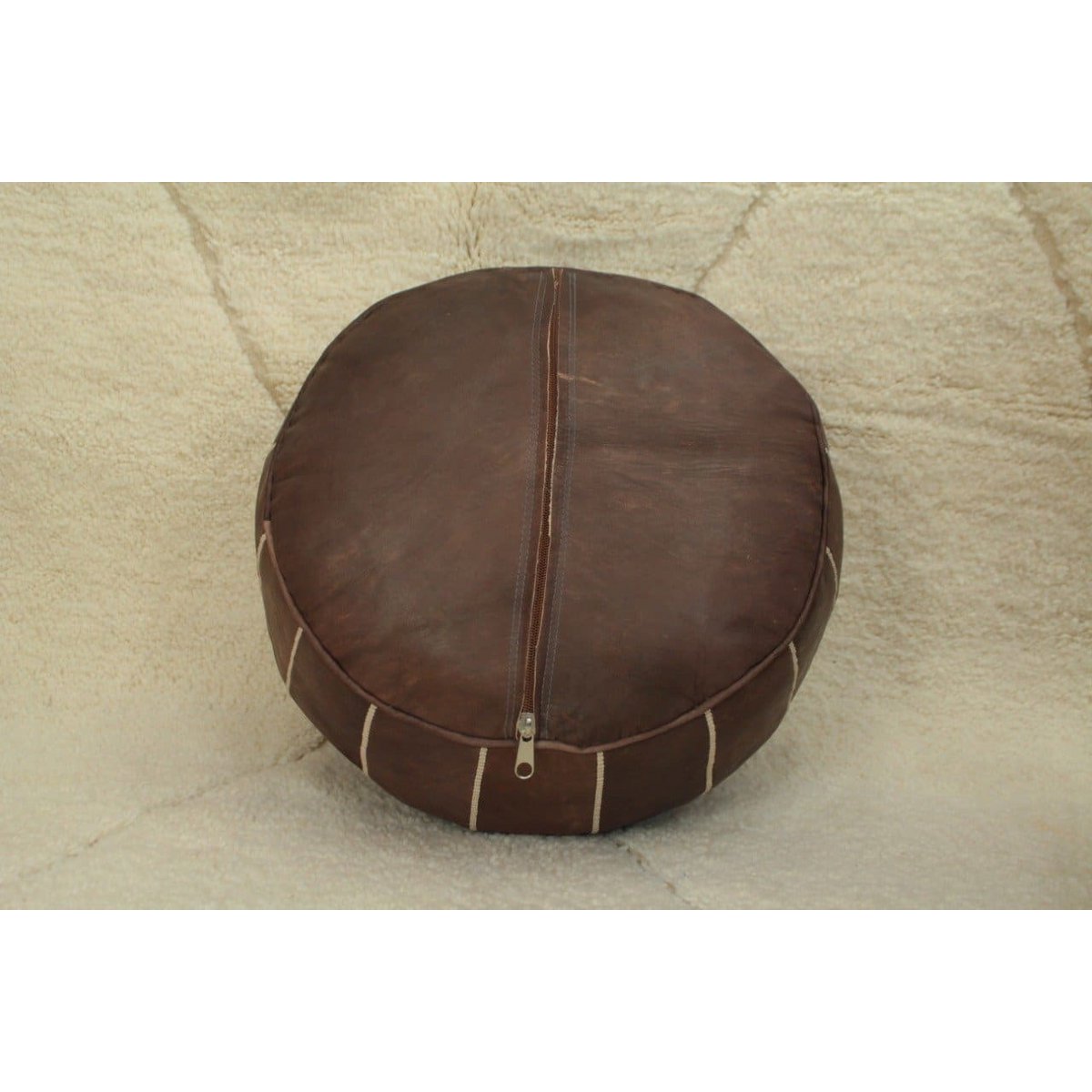 Dark Brown Moroccan Pouf