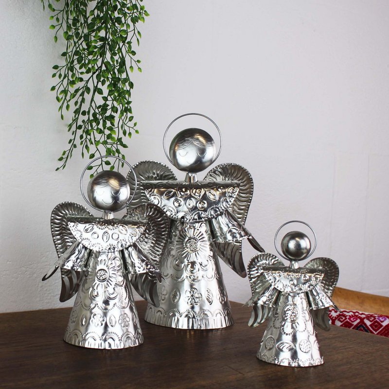 Angel silver 25cm, guardian angel, Christmas decoration