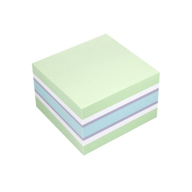 Info notes 75x75mm assorti kleuren blok a 450 vel: wit, pastelgroen, violet, pastelblauw
