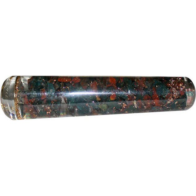 Orgone Smooth Massager Bloodstone with Flower of Life