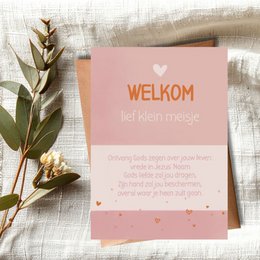 Christian Card - Bienvenue douce petite fille