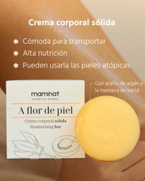 60g Solid Body Cream - eine Lederblume - mit Jojoba und Karité