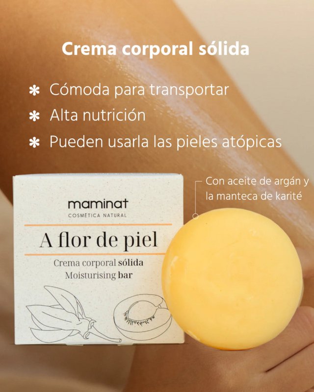 60g Solid Body Cream - eine Lederblume - mit Jojoba und Karité