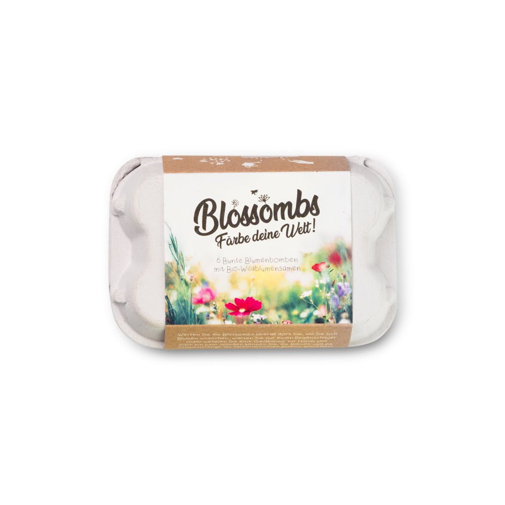 Eierschachtel mit 6 Blumenmurmeln