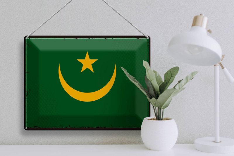 Tin Sign Flag Mauritania 40x30cm Retro Flag
