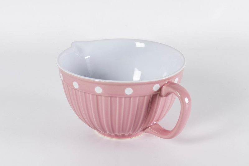 Bol à pâte rose avec anse et pois Isabelle Rose
