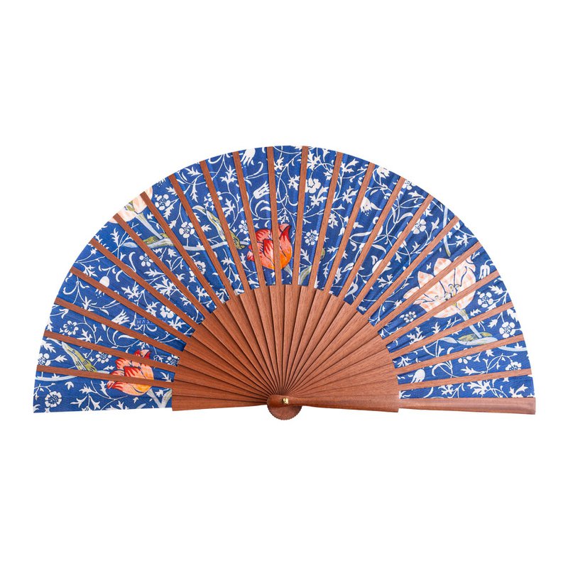 Natural Silk Fan W. Morris Print Gálata