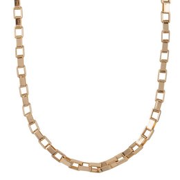 A gold-toned box chain choker necklace with a classic and elegant design.