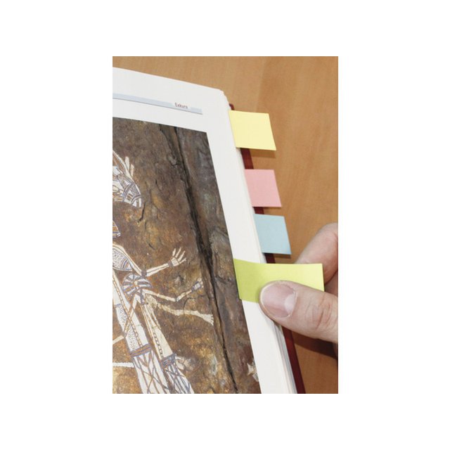 Info Page Marker papier 20x50mm, 4 kleuren recycled 100 vel per kleur